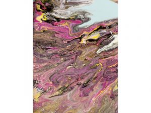 Pouring acrylique La vague fuchsia 60x30 cm