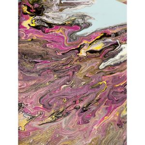 Pouring acrylique La vague fuchsia 60x30 cm