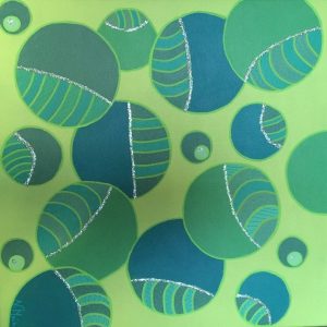 Danse des bulles peinture acrylique sur toile en coton 40x40