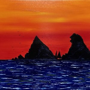 Les deux frères Seyne sur mer peinture a huile sur toile lin 46x38