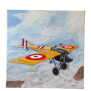 Morane-Solnier type N, Peinture acrylique sur toile coton, 50 X 50 cm